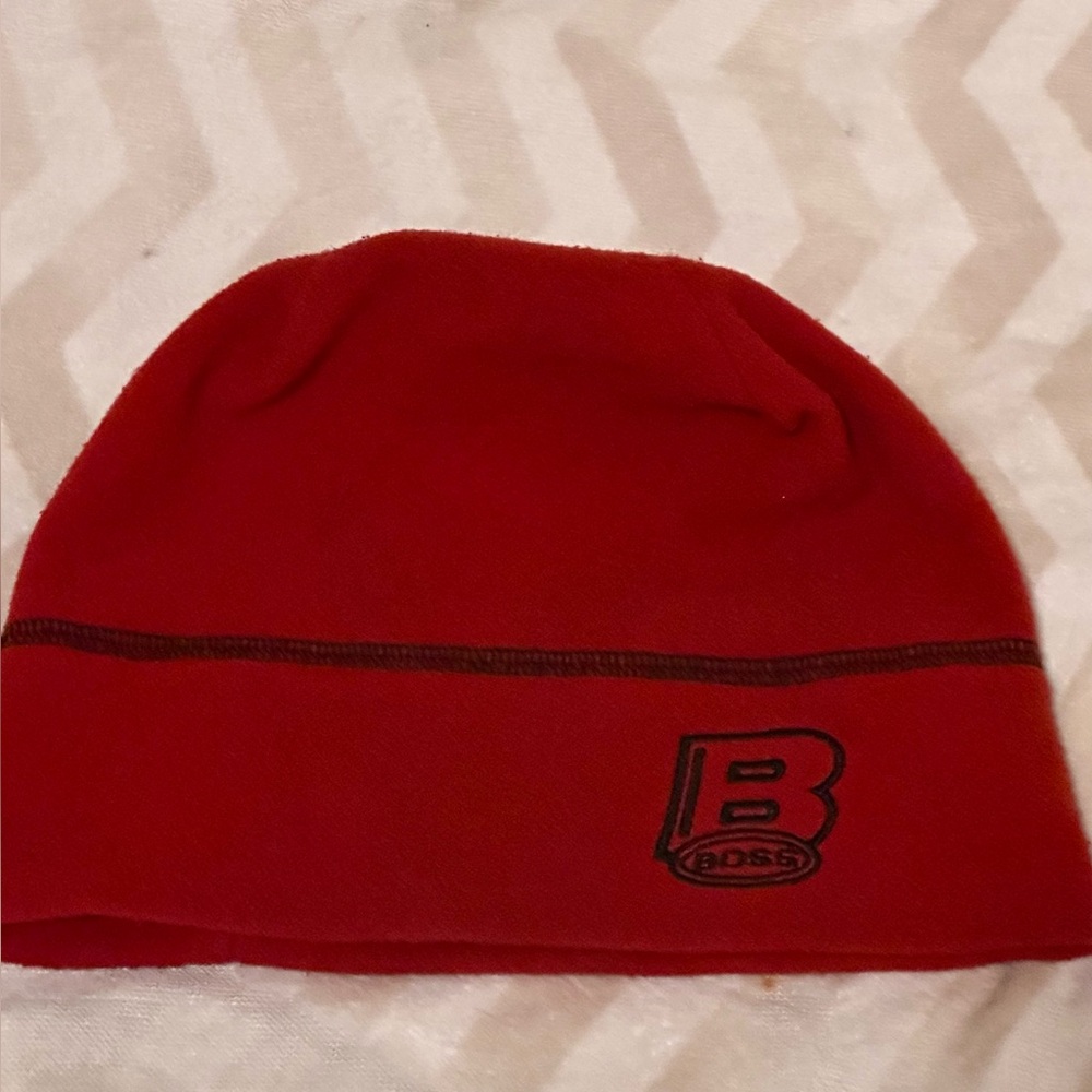 Vintage Boss By Ig Design Fleece Beanie Boss Vibrant Red.